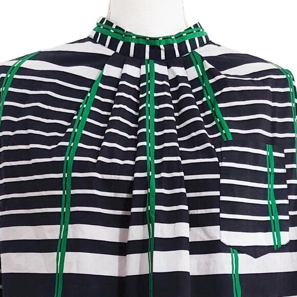 Du Paradis Zoe Mock Neck Top in Geo Stripe - Picture 4 of 7